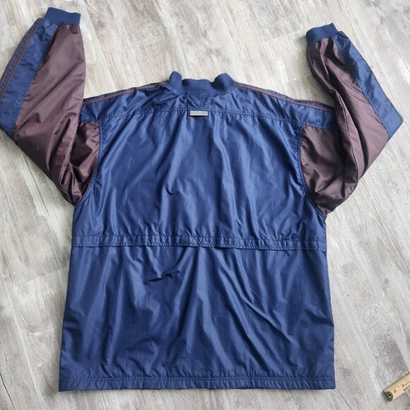 Adidas Mens Windbreaker Vintage Retro Jacket Size XL Blue Burgundy Full-Zip 90s - Picture 14 of 16